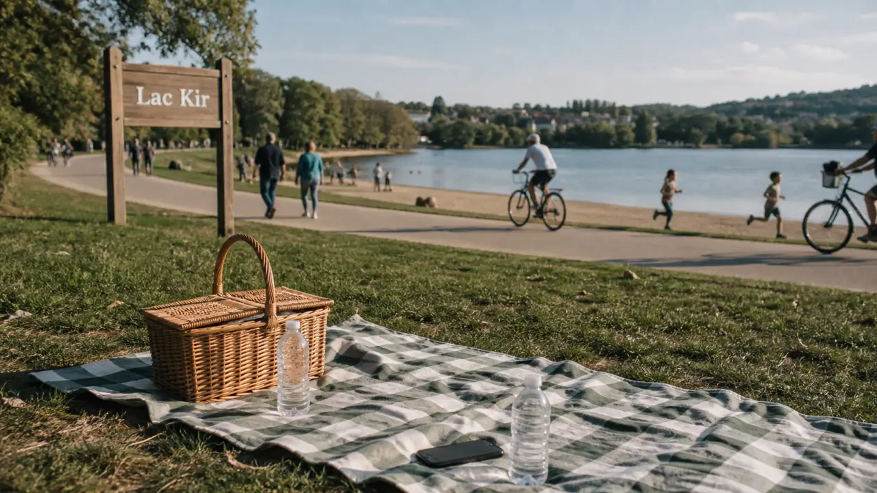 Activités lac kir dijon : pique-nique au bord du lac Kir à Dijon