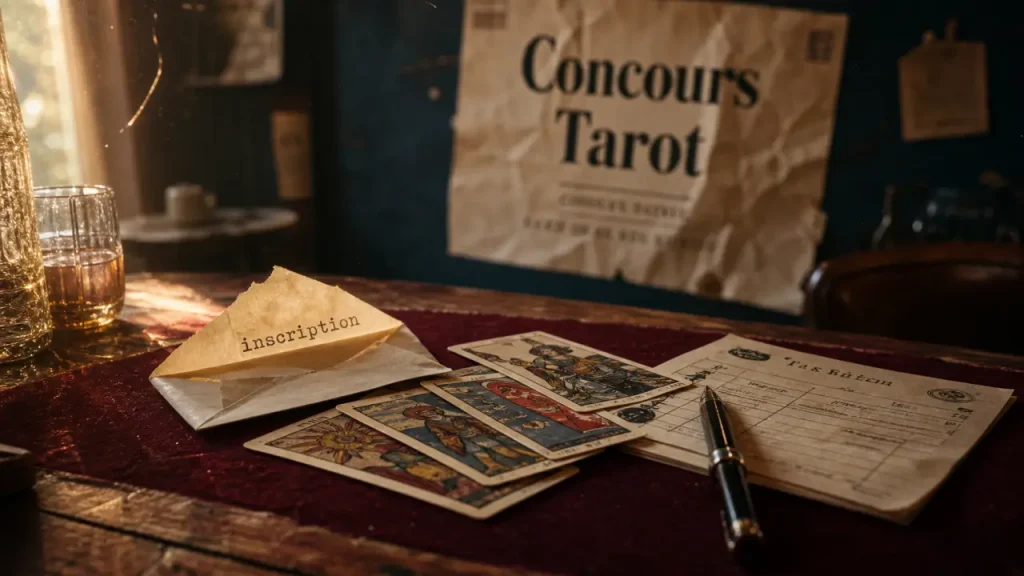 Concours de tarot ce week end près de Dijon : table, cartes et inscription