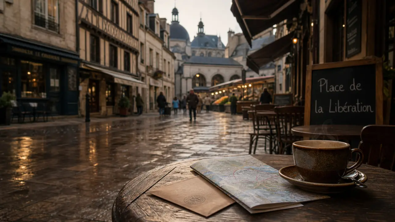 дижон, ruelle médiévale à Dijon, terrasses de bistrot