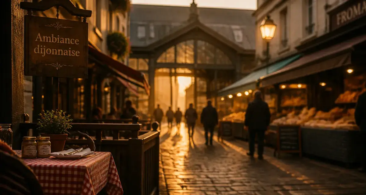 Dijonnais à Dijon : rue piétonne et Halles, ambiance locale