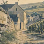 Famille saint-aubin dijon : sentier de vignes vers le village viticole Saint-Aubin