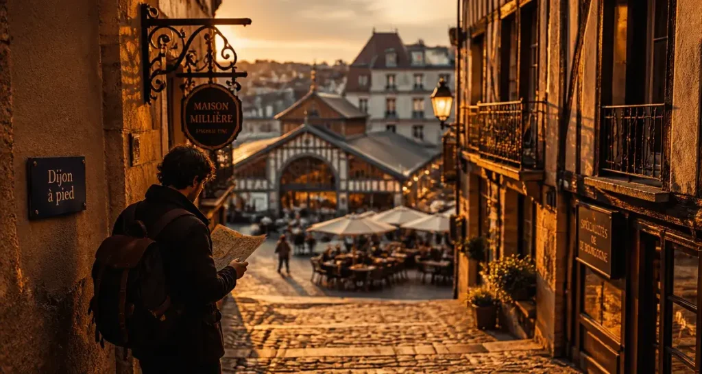 Guide dijon à pied : palais, halles et ruelles ensoleillées