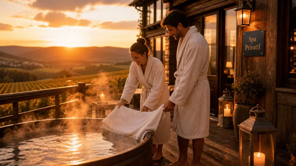 Hotel spa bourgogne : jacuzzi privatif et cabane en Bourgogne pour week-end à deux