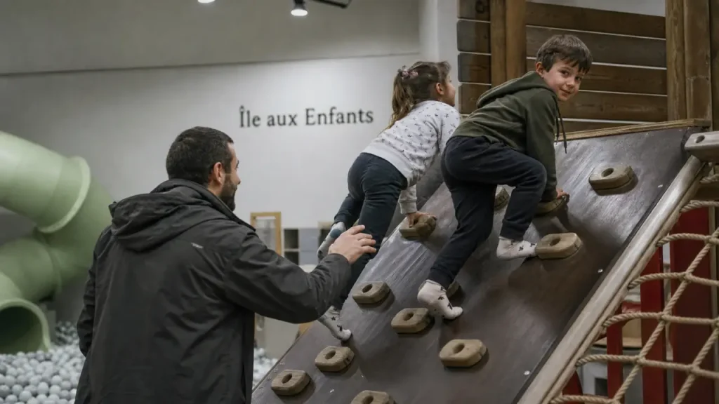 Île aux enfants Dijon : enfants en jeux couverts avec parents