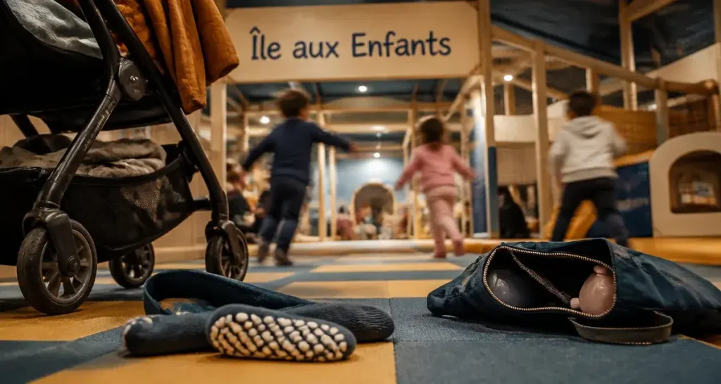 ile aux enfants dijon : tapis de motricité au hall, enfants