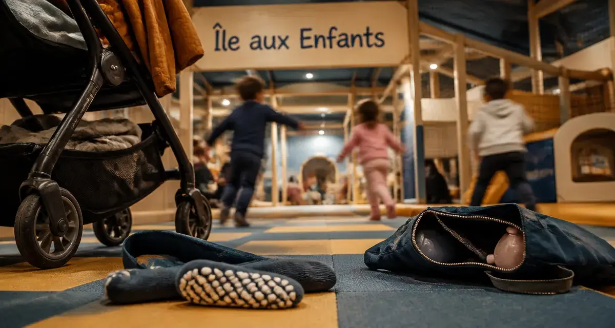 ile aux enfants dijon : tapis de motricité au hall, enfants
