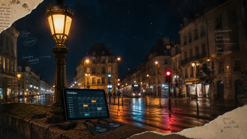 OnDijon : lampadaire, signalements et coordination des déplacements à Dijon