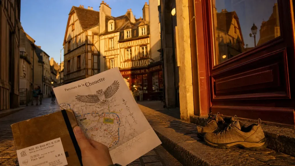 Visiter Dijon : Télécharger parcours de la Chouette Dijon PDF, rue piétonne et plan à pied