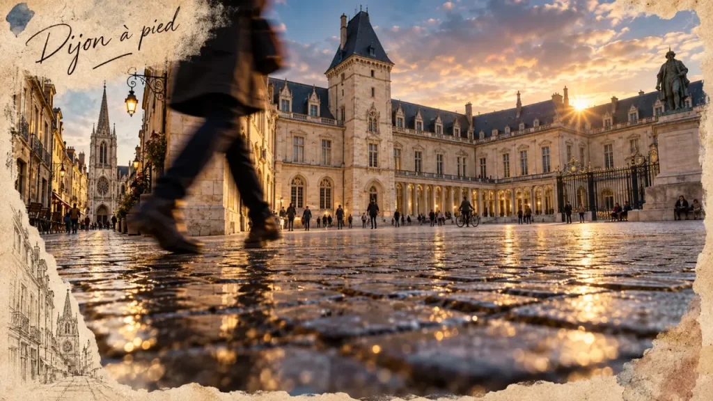 Dijon monuments a visiter : place de la Libération et Palais des Ducs à pied