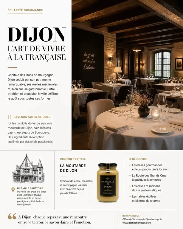 Restaurant à Dijon sud, ambiance gastronomique