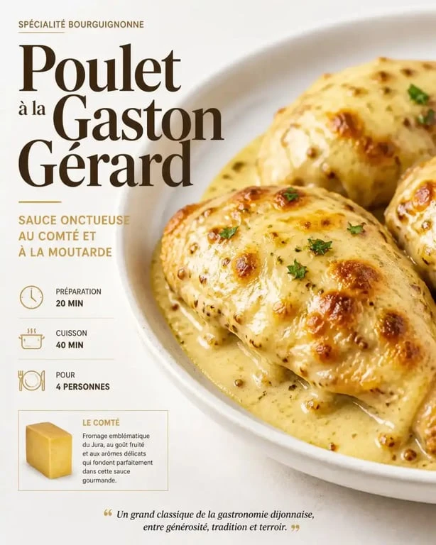 Poulet à la Gaston Gérard, spécialité culinaire de Dijon
