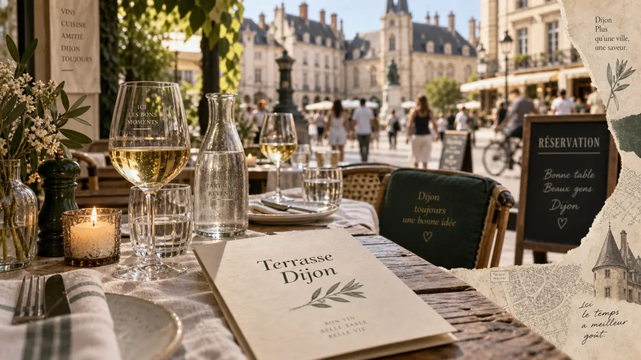 Restaurants dijon avec terrasse : table en terrasse au centre de Dijon