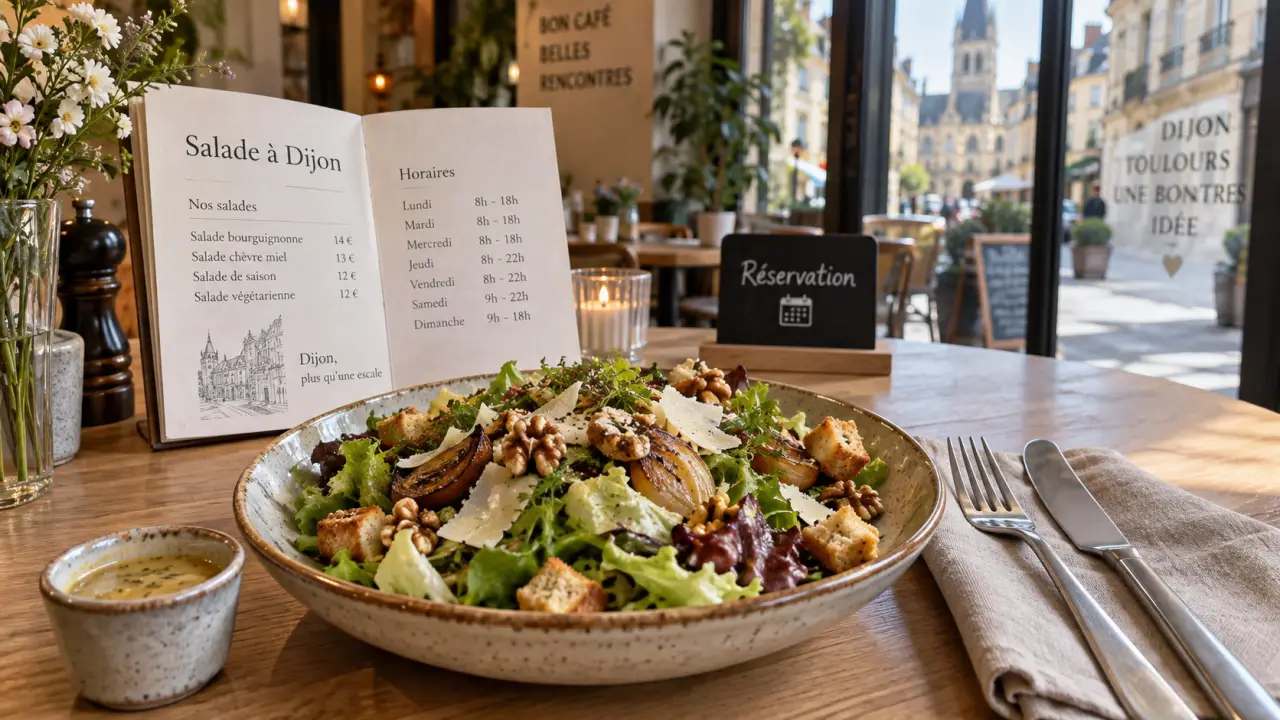 Salades dijon : salade à Dijon en café