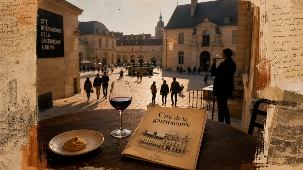 Visiter la cite de la gastronomie dijon : cour et vin