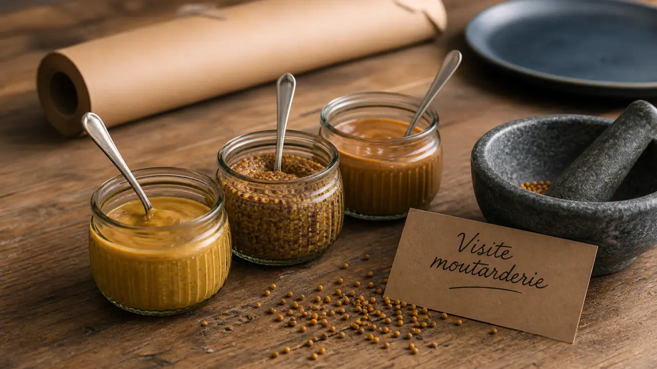 Visiter moutarderie Dijon : pots de moutarde et visite en boutique ou fabrique