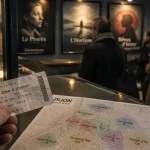 Cinéma Dijon centre : billets et affiches devant une salle