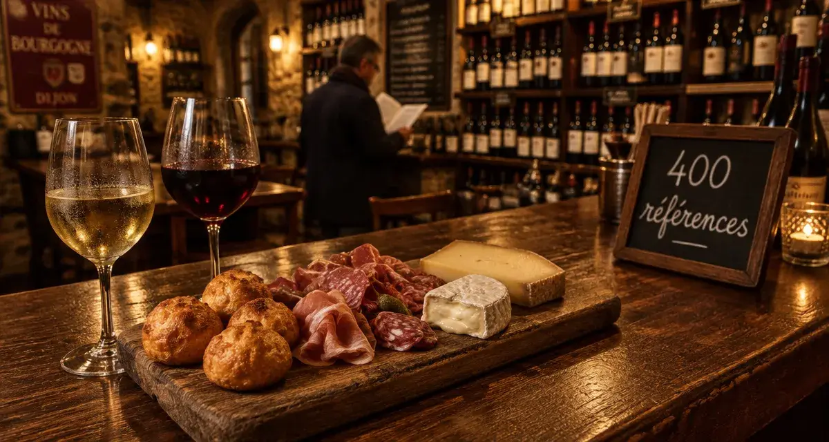 Wine bars Dijon : bar à vin bourguignon, gougères, fromages et vins